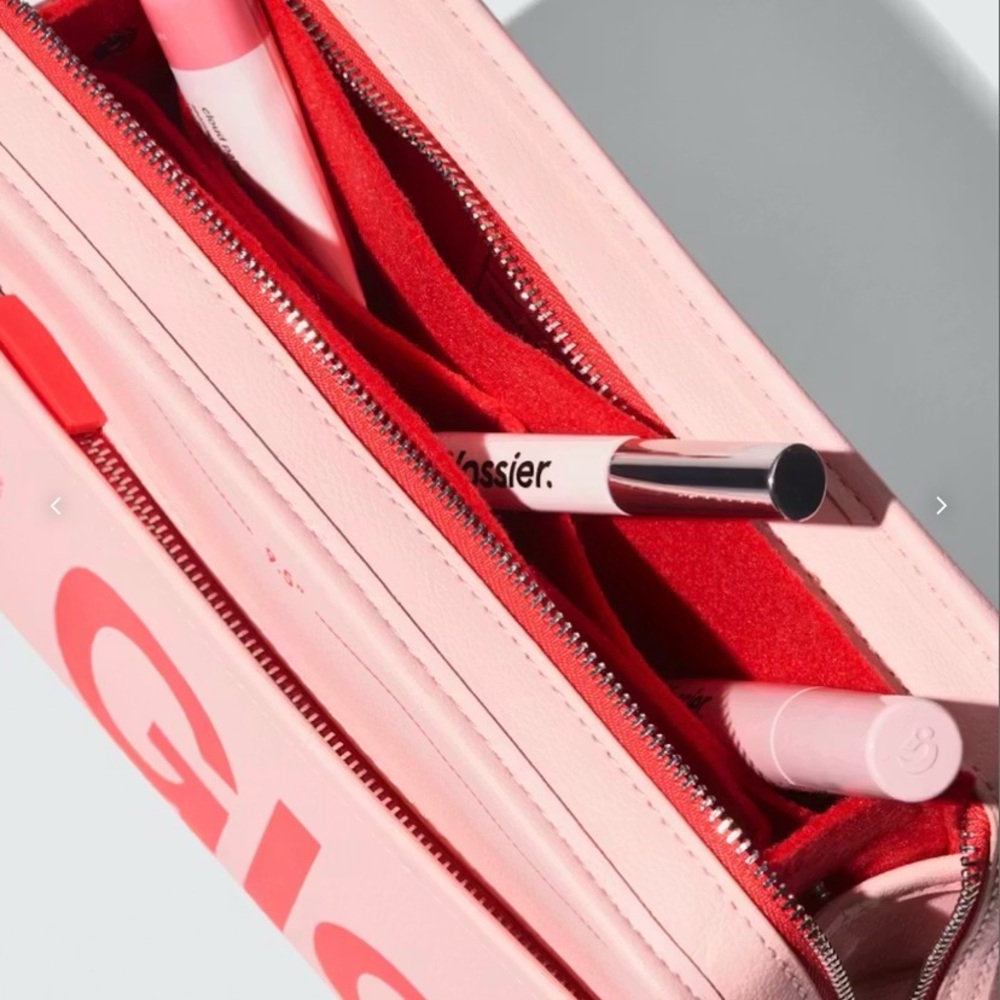 Glossier Pink and Red Pouch